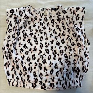 Express Black and Pink Leopard Print Top